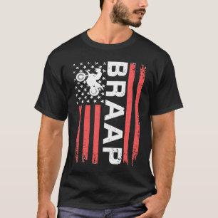 Camiseta Braap Motocross MX Dirt Bike US Flag Biker Gift