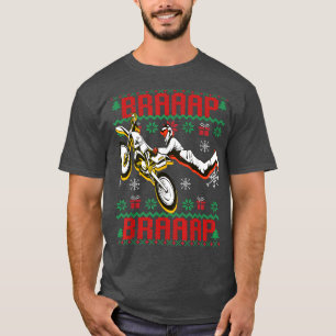 Camiseta BRAAP Through The Snow Ugly Christmas Motocross Di