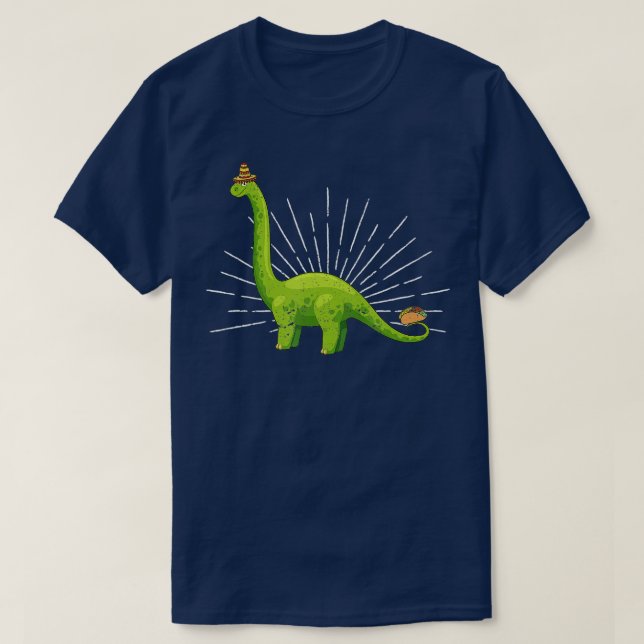 Camiseta Brachiosaurus Brontosaurus Taco Cinco De Mayo Mexi (Diseño del anverso)