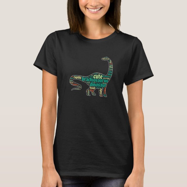 Camiseta Brachiosaurus Dino Dinosaur Brachiosaurus Word Clo (Anverso)