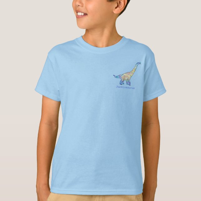 Camiseta Brachiosaurus Divertido Lema Añade tu Dinosaurio (Anverso)