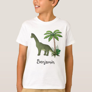 Camiseta Brachiosaurus Lindo Y Palma Con El Nombre Del Niño