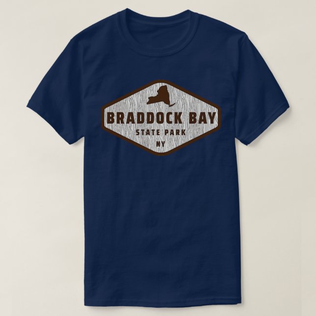 Camiseta Braddock Bay State Park New York Tree Log Textura (Diseño del anverso)