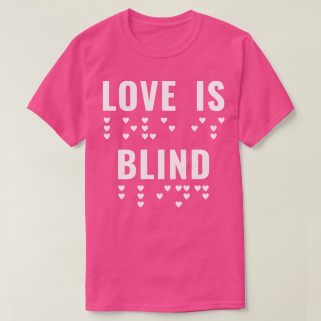 Camiseta Braille Blind Visualmente Impaded Love Valentines  (Diseño del anverso)