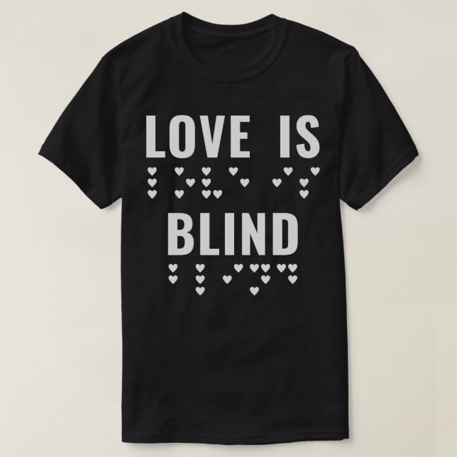Camiseta Braille Blind Visualmente Impaded Love Valentines  (Diseño del anverso)