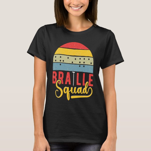 Camiseta Braille Squad Retro Sunset Blindness (Anverso)