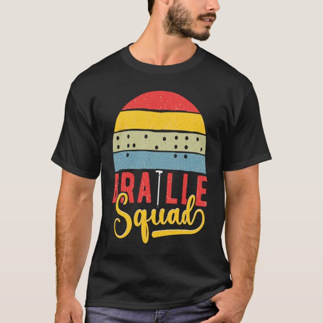 Camiseta Braille Squad Retro Sunset Blindness (Anverso)