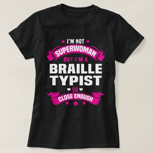 Camiseta Braille Typist (Diseño del anverso)