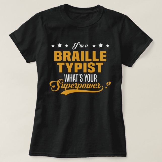 Camiseta Braille Typist (Diseño del anverso)