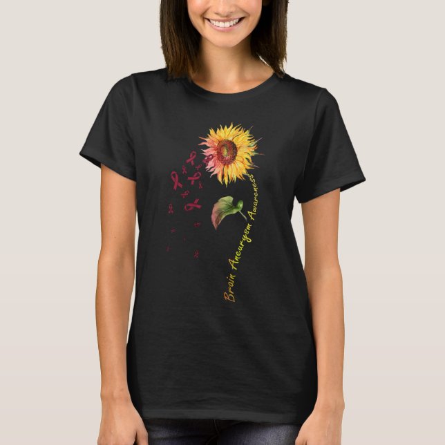 Camiseta Brain Aneurysm Awareness Sunflower 1  (Anverso)