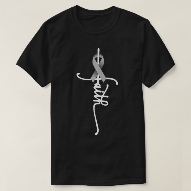 Camiseta Brain Cancer Faith Brain Cancer Awareness Support  (Diseño del anverso)