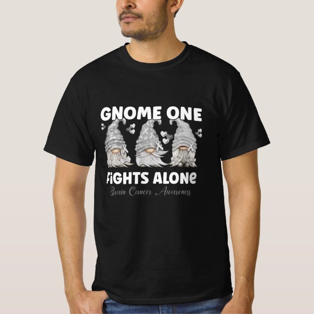 Camiseta Brain Cancer Grey Ribbon Gnome (Anverso)