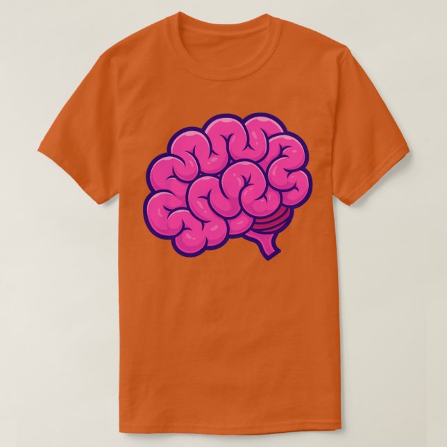 Camiseta Brain Cartoon Illustration1 (Diseño del anverso)