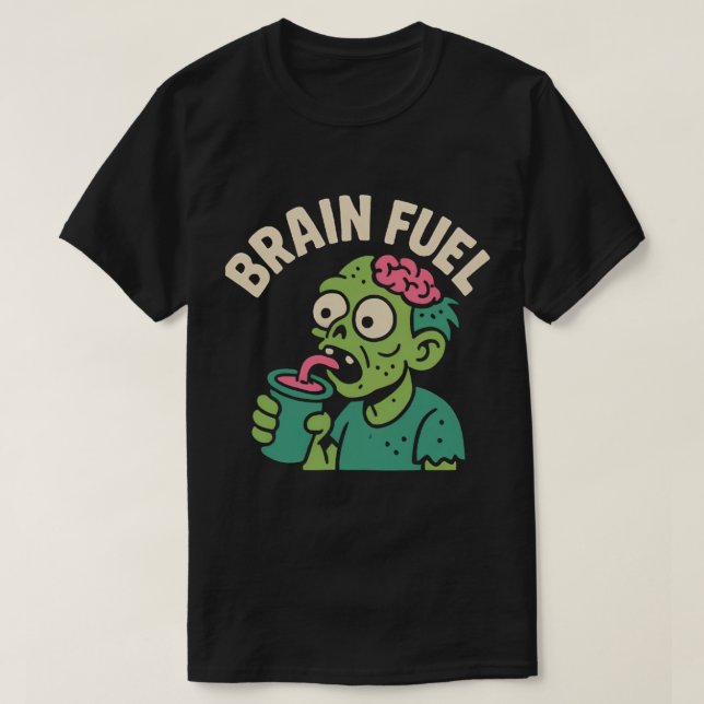 Camiseta Brain Fuel Zombie (Diseño del anverso)