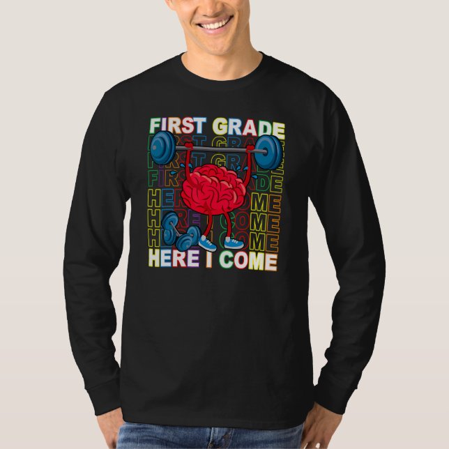 Camiseta Brain Training First Grade Here I Come Back To Sch (Anverso)