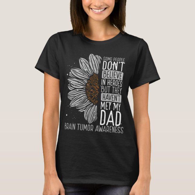 Camiseta Brain Tumor Awareness Ribbon Dad Warrior (Anverso)