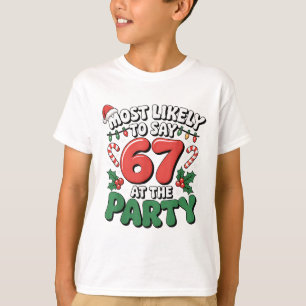 Camiseta Brainrot Divertido Xmas 67 Meme Navidad Más Probab