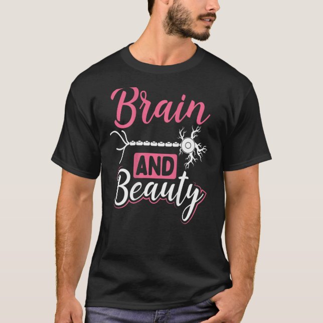 Camiseta Brains And Beauty Backprint Biology Teacher (Anverso)