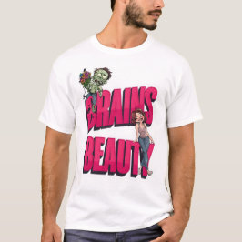 Camiseta Brains & Beauty - Diseño del humor zombi