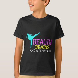 Camiseta Brains de belleza Black Belt Karate Regalo de arte