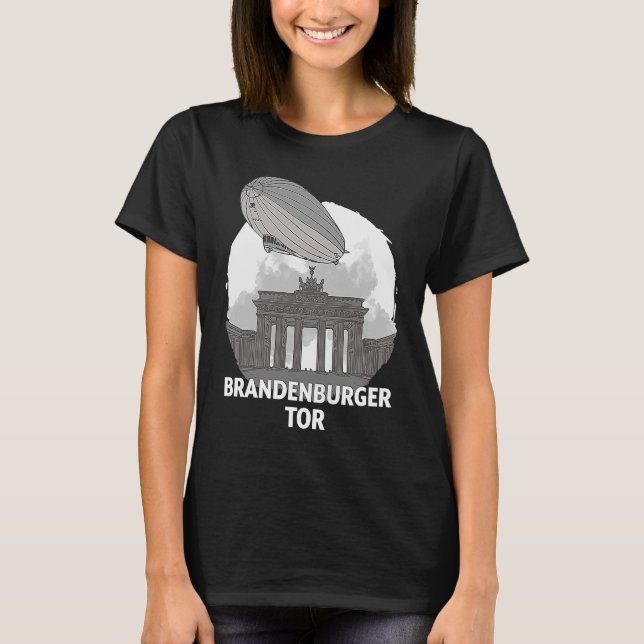 Camiseta Brandenburger Tor Berlin Alemania Silhouette Outli (Anverso)