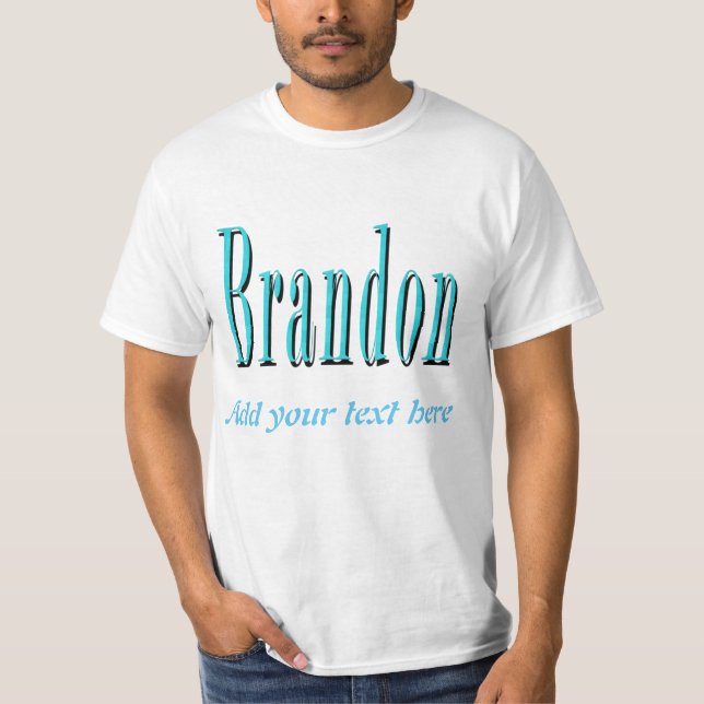 Camiseta Brandon, Logo De Nombre, Personaliza Con Tu Texto, (Anverso)