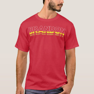 Camiseta Brandon Primer Nombre Divertido Vintage Atardecer