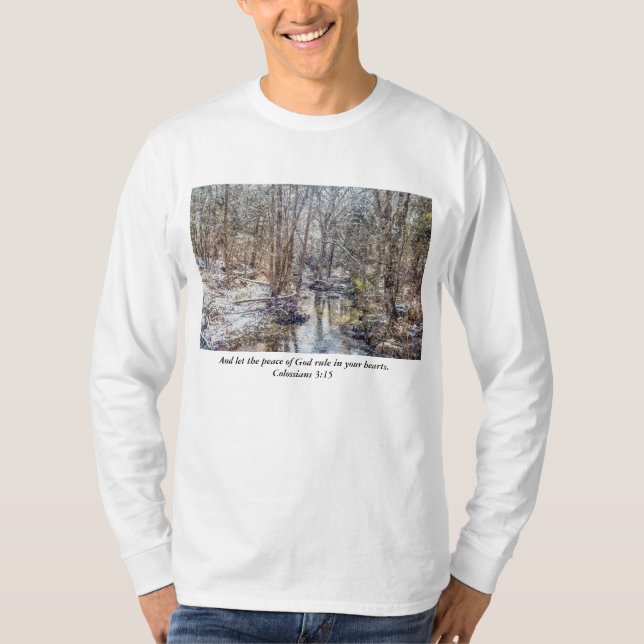 Camiseta Branson Fall Creek Winter Snow Painterly Shirt (Anverso)