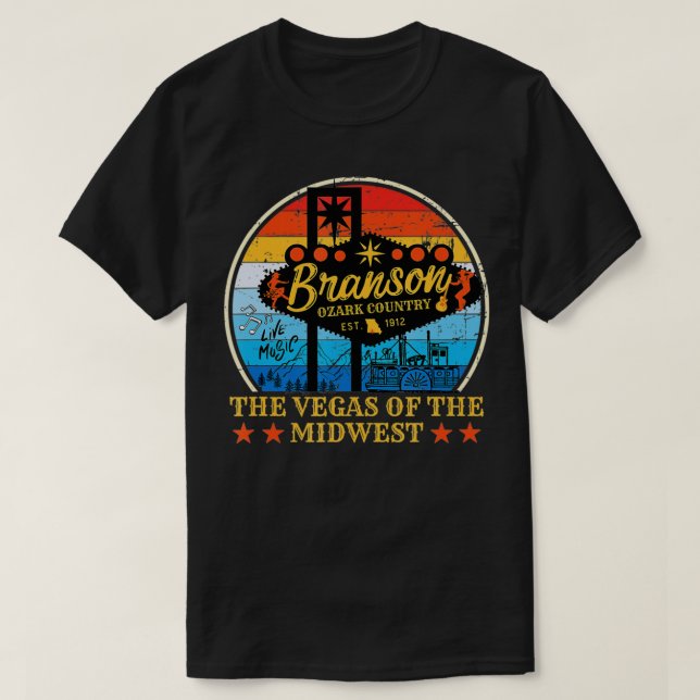 Camiseta Branson Missouri Las Vegas de los Midwes (Diseño del anverso)