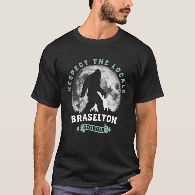 Camiseta Braselton Georgia respeta a los lugareños Sasqu (Anverso)