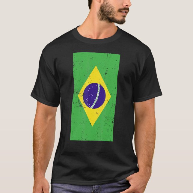 Camiseta Brasil América del Sur Bandera perturbada de Brasi