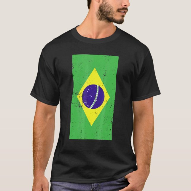 Camiseta Brasil América del Sur Bandera perturbada de Brasi (Anverso)