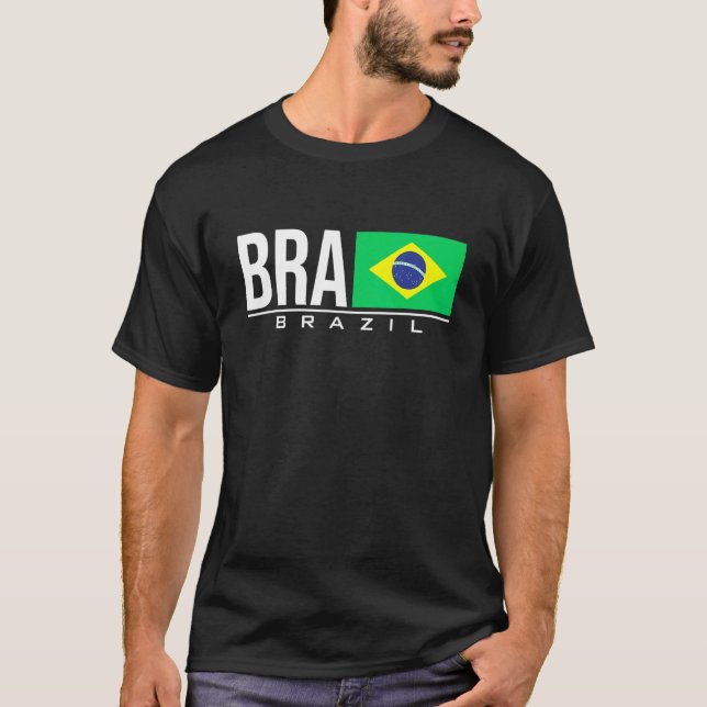 Camiseta Brasil Bandera Brasil Código de país brasileño Bra (Anverso)