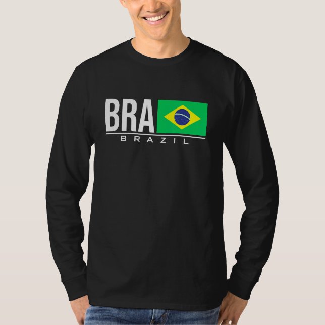 Camiseta Brasil Bandera Brasil Código de país brasileño Bra (Anverso)