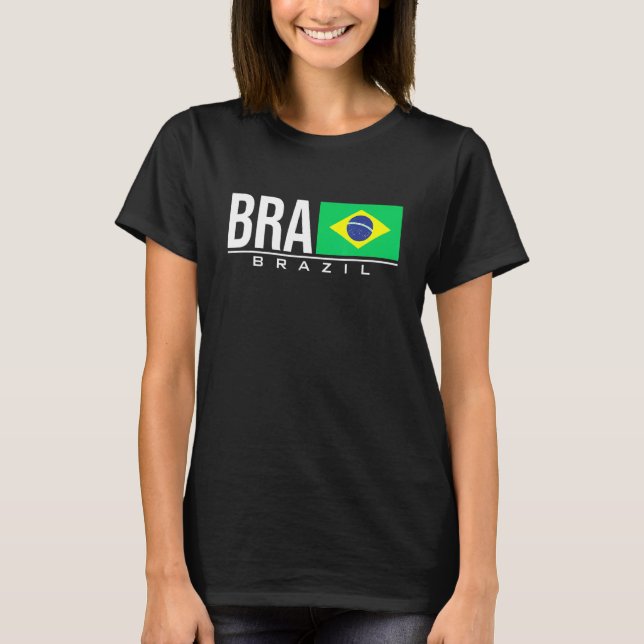 Camiseta Brasil Bandera Brasil Código de país brasileño Bra (Anverso)