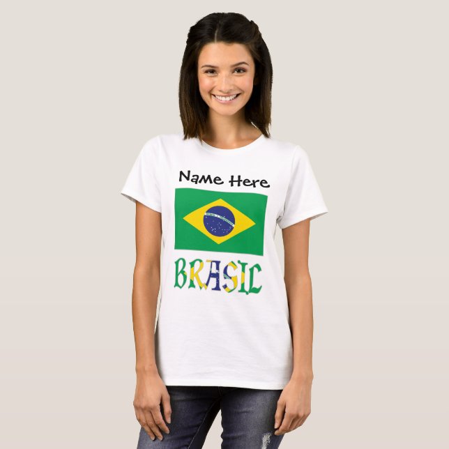Camiseta Brasil Bandera Brasil personalizado (Anverso completo)