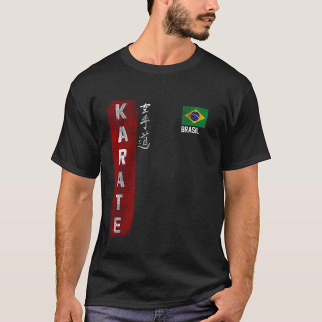 Camiseta Brasil: Bandera brasileña Kyokushinkai Dojo kan (Anverso)