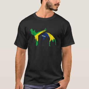 Camiseta Brasil Bandera Capoeira Bailarina MMA Afrobrasileñ