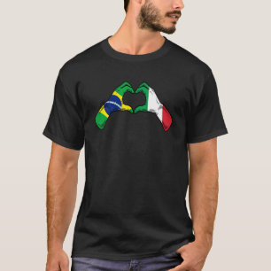 Camiseta Brasil Bandera de Italia Corazón Brasileño Italian