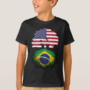 Camiseta Brasil: Bandera de raíces de árboles norteamerican