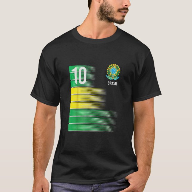 Camiseta Brasil: Bandera número 10 Brasil (Anverso)