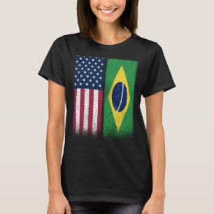 Camiseta Brasil: Banderas brasileñas norteamericanas orgull