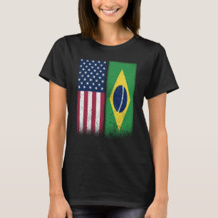 Camiseta Brasil: Banderas brasileñas norteamericanas orgull