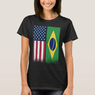 Camiseta Brasil: Banderas brasileñas norteamericanas orgull