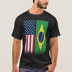Camiseta Brasil: Banderas brasileñas norteamericanas orgull