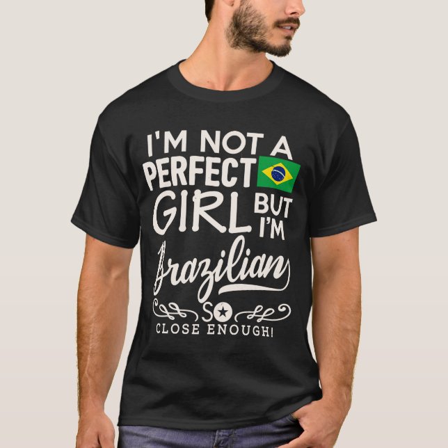 Camiseta Brasil: Chica de bandera brasileña (Anverso)