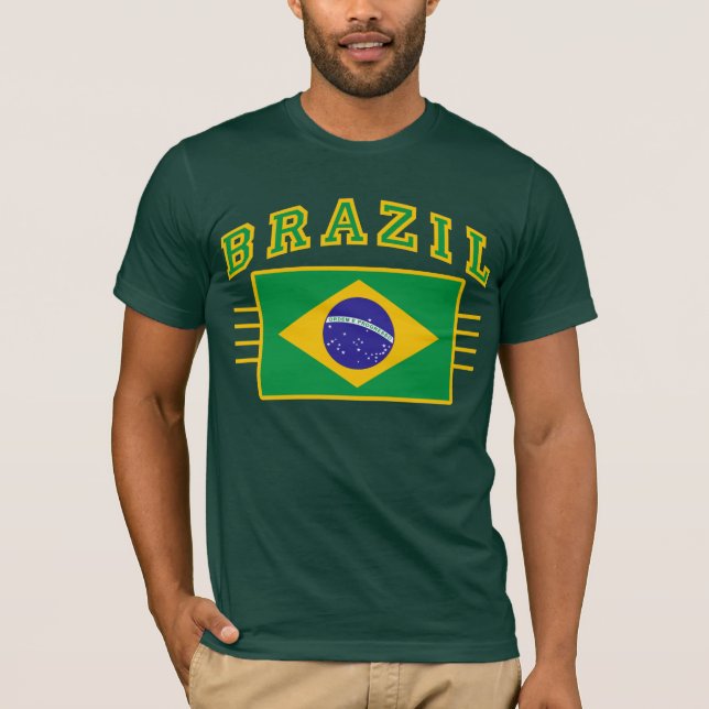 Camiseta Brasil con bandera (Anverso)