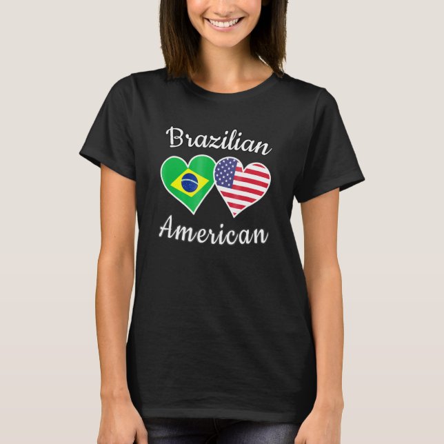 Camiseta Brasil Ee.Uu. Niños Brasileños Estadounidenses De  (Anverso)