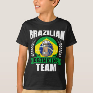 Camiseta Brasil: Equipo de bebidas Funny Par de cerveza de 