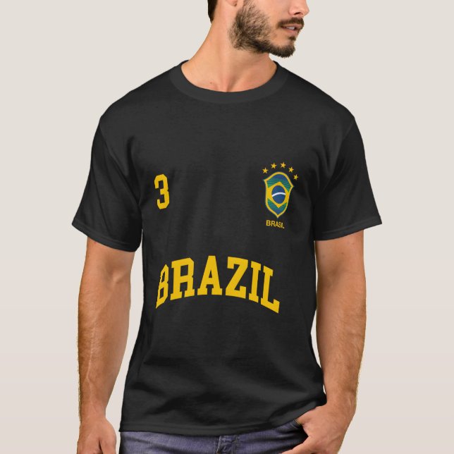 Camiseta Brasil: Equipo deportivo número 3 de Brasil (Anverso)